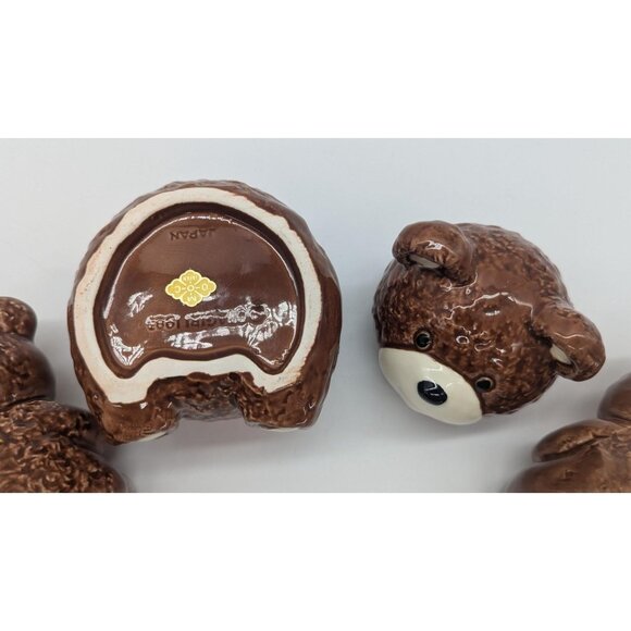 Otagiri Bears Salt and Pepper Shakers and Big Bear Sugar or Jam Jar Container - Picture 10 of 10
